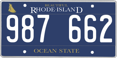 RI license plate 987662