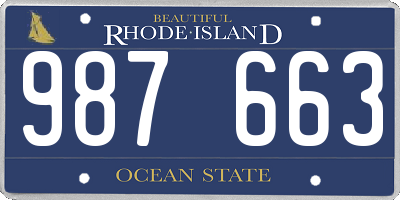 RI license plate 987663