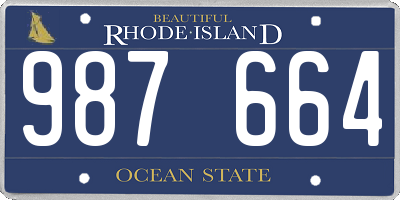 RI license plate 987664