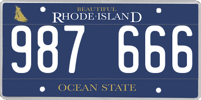 RI license plate 987666