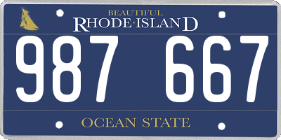 RI license plate 987667