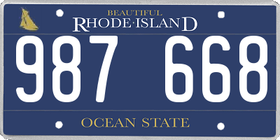 RI license plate 987668