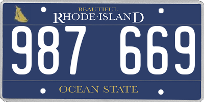 RI license plate 987669