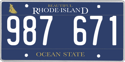 RI license plate 987671