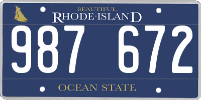 RI license plate 987672