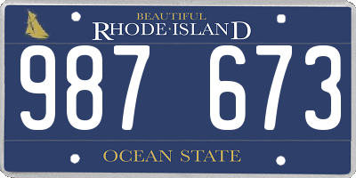 RI license plate 987673