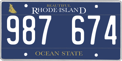 RI license plate 987674