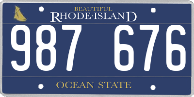 RI license plate 987676