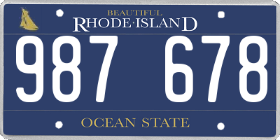 RI license plate 987678