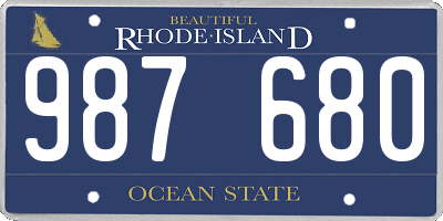 RI license plate 987680