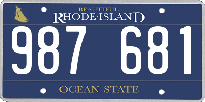 RI license plate 987681