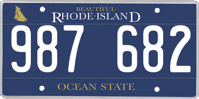 RI license plate 987682