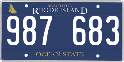 RI license plate 987683