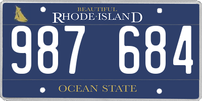 RI license plate 987684