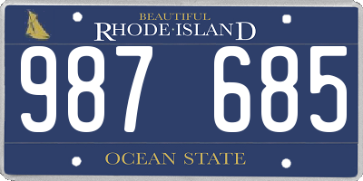 RI license plate 987685