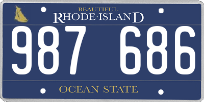 RI license plate 987686