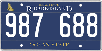 RI license plate 987688