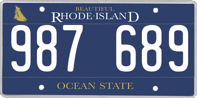 RI license plate 987689