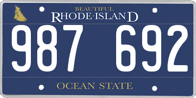 RI license plate 987692