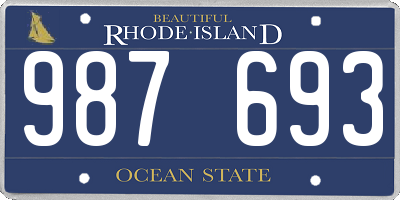 RI license plate 987693