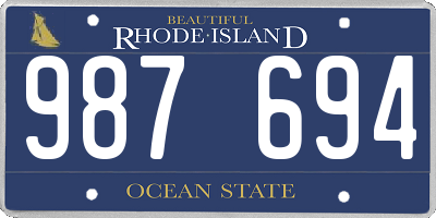 RI license plate 987694