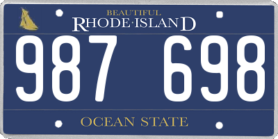 RI license plate 987698