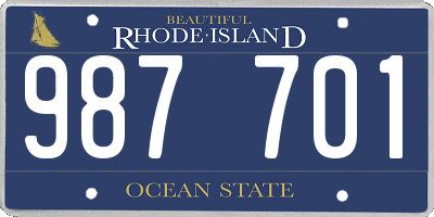 RI license plate 987701