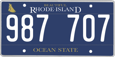 RI license plate 987707