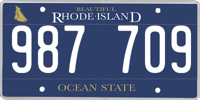 RI license plate 987709