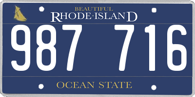 RI license plate 987716