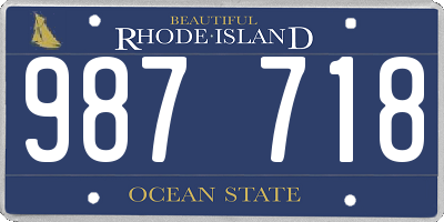 RI license plate 987718