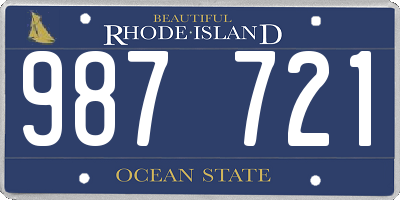 RI license plate 987721