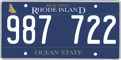 RI license plate 987722