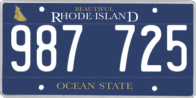 RI license plate 987725