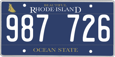 RI license plate 987726