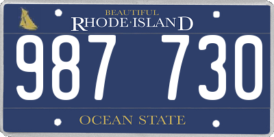 RI license plate 987730