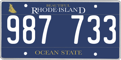 RI license plate 987733