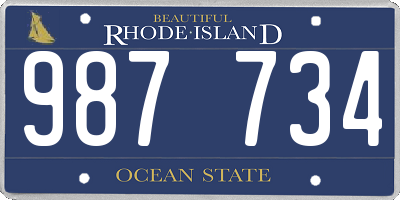 RI license plate 987734