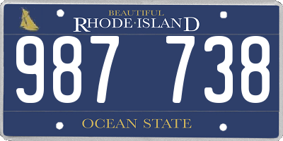 RI license plate 987738