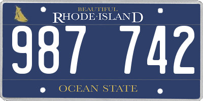 RI license plate 987742