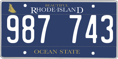 RI license plate 987743