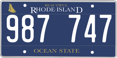 RI license plate 987747