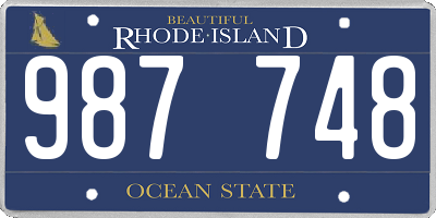 RI license plate 987748