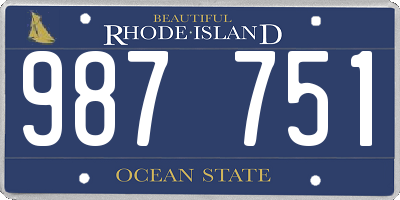 RI license plate 987751