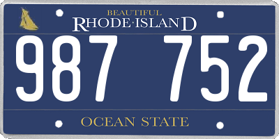 RI license plate 987752