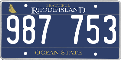 RI license plate 987753