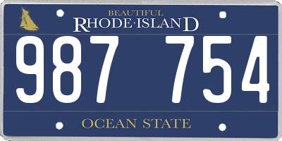 RI license plate 987754