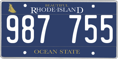 RI license plate 987755