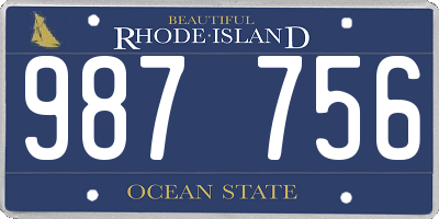 RI license plate 987756