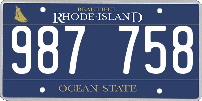 RI license plate 987758